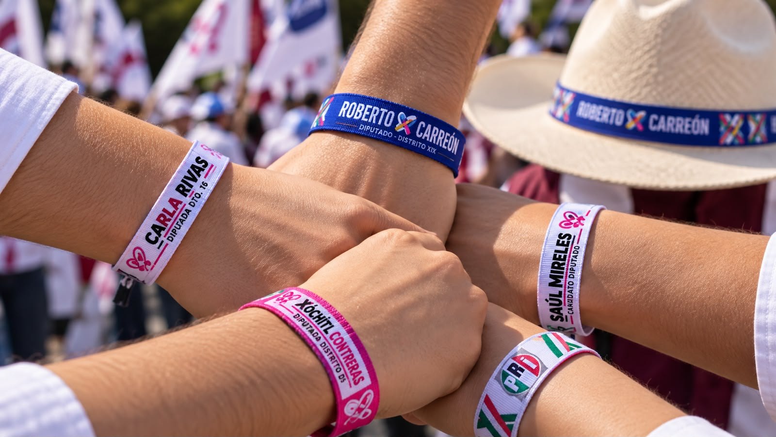 Pulseras textiles personalizadas para campaña